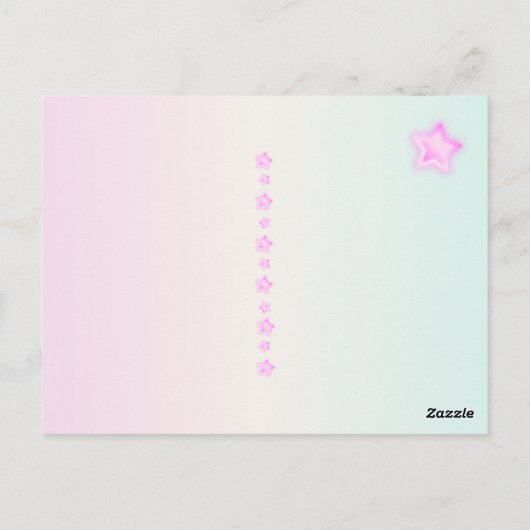 かわいいピンクのゆるふわユニコーン♡ BRIEFKAART (Achterkant)