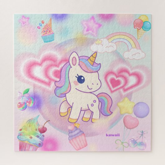 かわいいピンクのゆるふわユニコーン♡ LEGPUZZEL (Verticaal)