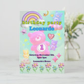 かわいいブルーのゆるふわくまさん♡男の子の誕生日パーティー KAART (Staand voorkant)