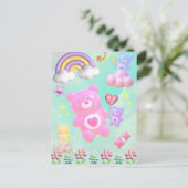 かわいいブルーのゆるふわくまさん♡ BRIEFKAART (Staand voorkant)