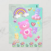 かわいいブルーのゆるふわくまさん♡ BRIEFKAART (Voorkant / Achterkant)