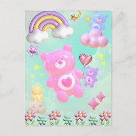 かわいいブルーのゆるふわくまさん♡  BRIEFKAART