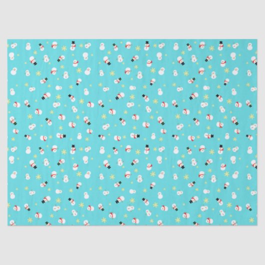 かわいいブルーのクリスマス スノーマン 子ども♡ TISSUEPAPIER (Voorkant)
