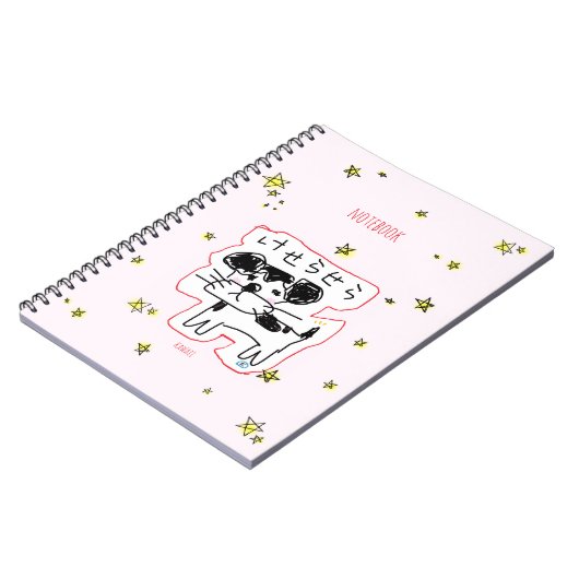 かわいい手書き犬「けせらせら犬」と星がいっぱい♡  NOTITIEBOEK (Linkerzijde)