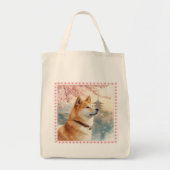 かわいい柴犬の手書き風イラスト桜♡ TOTE BAG (Voorkant)
