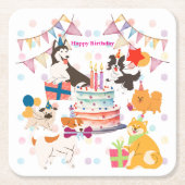 かわいい犬がいっぱい♡ピンクのバースデーパーティー  KARTONNEN ONDERZETTERS (Voorkant)