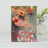 かわいい犬のクリスマスカード♡ FEESTDAGENKAART (Staand voorkant)