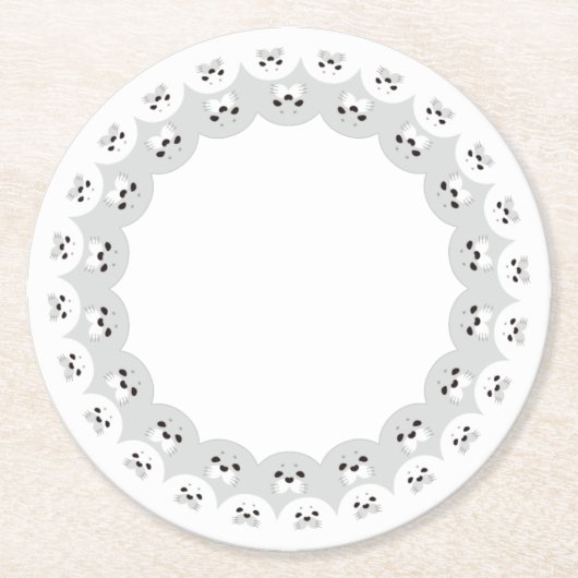 ぐるっとあにまる「カワイイアザラシ親子」 RONDE KARTONNEN ONDERZETTER (Voorkant)