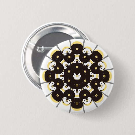 ぐるっとあにまる「カワイイペンギン親子」缶バッジ RONDE BUTTON 5,7 CM (Voorkant /achterkant)