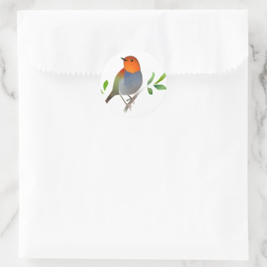 こまどりのイラストシール RONDE STICKER (Tas)