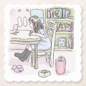 さいくさじ お部屋で机に向かう KARTONNEN ONDERZETTERS (Voorkant)
