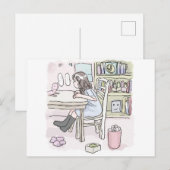 さいくさじ　机に向かう BRIEFKAART (Voorkant / Achterkant)