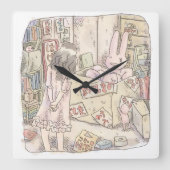 さなごむじ お部屋の段ボールの中で震えているウサギを見ている女性のイラスト VIERKANTE KLOK (Voorkant)