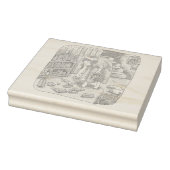 さなささじ  部屋の階段わきで屈んでたくさん落ちているゴミを拾う女性のイラスト RUBBERSTEMPEL (Stempel)