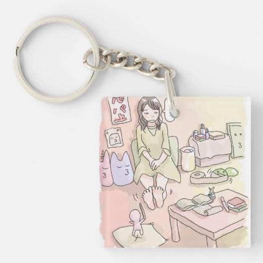 さにれさじ　淡いお部屋と足の裏 SLEUTELHANGER (voorkant)