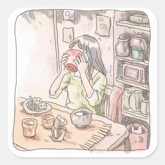 さむくごじ VIERKANTE STICKER (Voorkant)