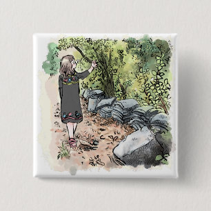 されいいじい 瓦 が 積 ん で あ る 日 本 の 田 舎 道 を 散 策 す る 女 性 の 水 VIERKANTE BUTTON 5,1 CM