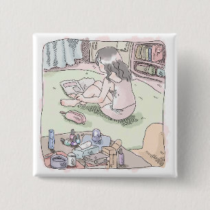 さ む し じ VIERKANTE BUTTON 5,1 CM
