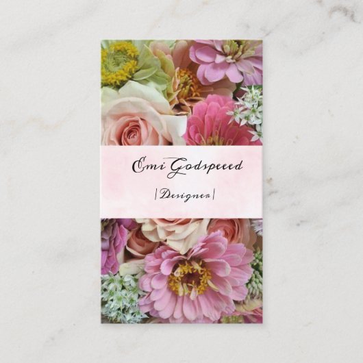 たくさんの花のオシャレな名刺 VISITEKAARTJE (Voorkant)