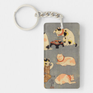 た と (中), 尽 Japanse 内(2), Kuniyoshi, Ukiyo-e) Sleutelhanger