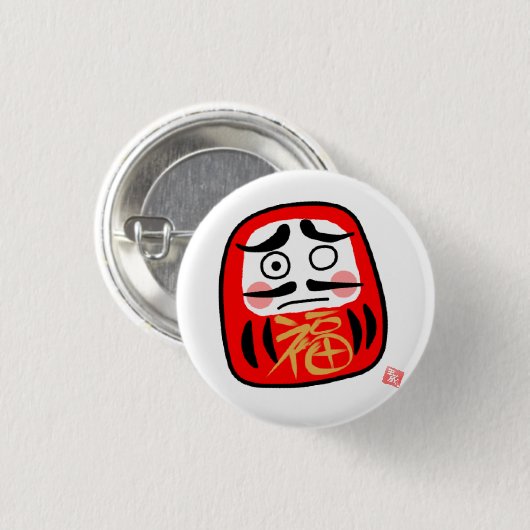 だるま（Daruma)A Ronde Button 3,2 Cm (Voorkant /achterkant)
