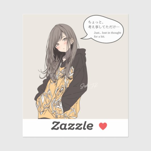 ちょっと考え事してただけステッカー｜寿司娘シール STICKER (Vel)