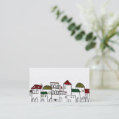 どこかの街並み VISITEKAARTJE (Staand voorkant)