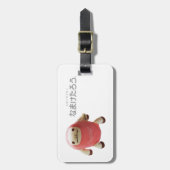なまけたろう(ピンク)ラゲッジタグ BAGAGELABEL (Voorkant verticaal)