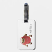 なまけたろう(ピンク)ラゲッジタグ BAGAGELABEL (Achterkant verticaal)