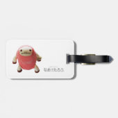 なまけたろう(ピンク)ラゲッジタグ BAGAGELABEL (Achterkant horizontaal)