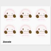 なまけたろう(ピンク)ラージシール RONDE STICKER (Vel)