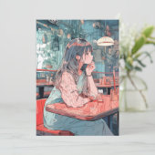 【アイコン・待ち受け画像】カフェで待ち合わせJK|寿司娘 GenerativeAI Kaart (Staand voorkant)