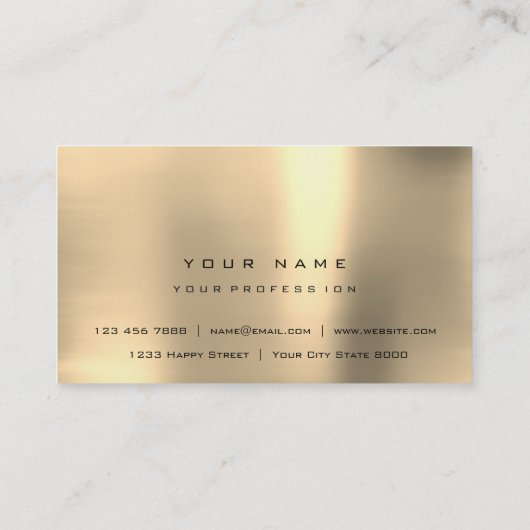 アイボリーの広い金ゴールドのダイヤモンドのストライプのグリッターVIP VISITEKAARTJE (Achterkant)