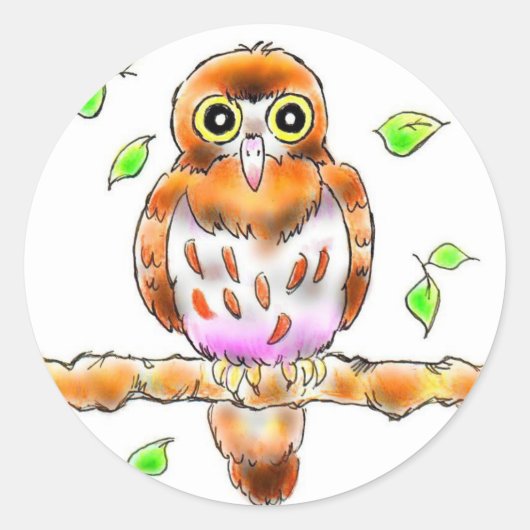 アオバズクちゃん RONDE STICKER (Voorkant)