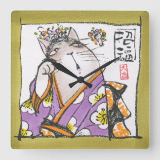 アクリル壁時計 招福 VIERKANTE KLOK