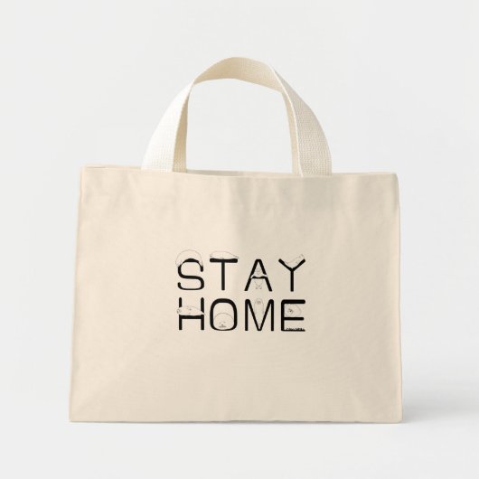 アザラシと一緒に家にいよう(STAY HOME WITH SEAL) MINI TOTE BAG (Voorkant)