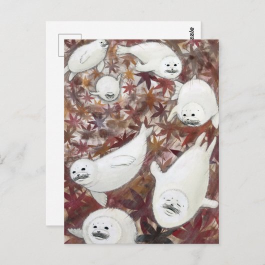 アザラシ四季シリーズ 秋 BRIEFKAART (Voorkant / Achterkant)