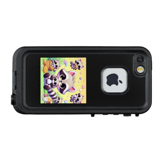 アライグマくんのきみにトクベツな瞬き LifeProof iPhone HOESJE (Achterkant (horizontaal))