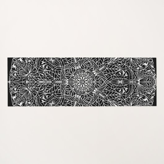 アラベスク文様07ブラックXグレー ヨガマット YOGAMAT (Achterkant (horizontaal))