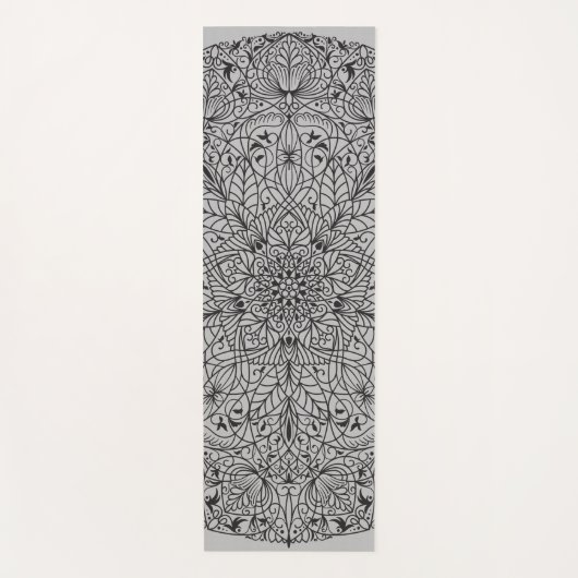 アラベスク文様07ブラックXグレー ヨガマット YOGAMAT (Voorkant)