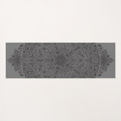 アラベスク文様08ブラックXグレー YOGAMAT (Achterkant (horizontaal))