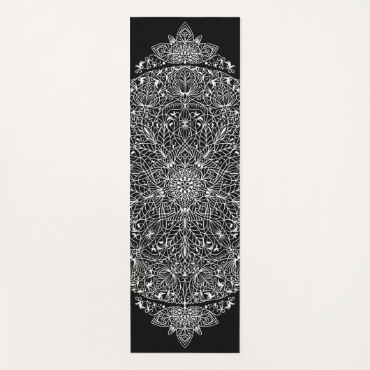 アラベスク文様08ブラックXグレー YOGAMAT (Voorkant)