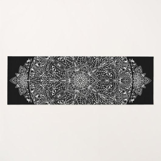 アラベスク文様08ブラックXグレー YOGAMAT (Voorkant (horizontaal))