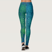 アラベスク文様　グリーングラデ×ブルーベース LEGGINGS (Achterkant)