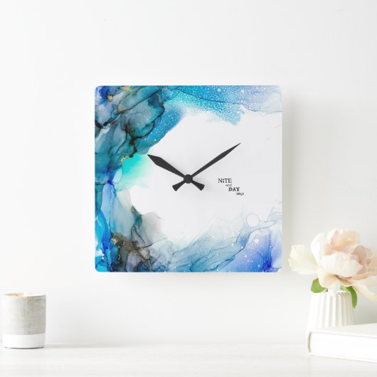 アルコールインク-抽象絵画 VIERKANTE KLOK (Huis)