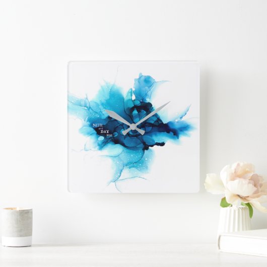 アルコールインク-抽象絵画- VIERKANTE KLOK (Huis)