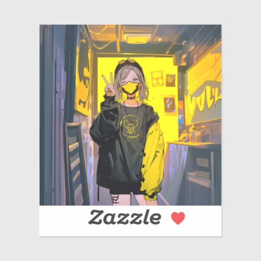 アーティストの部屋シール|寿司娘 GenerativeAI Sticker (Vel)