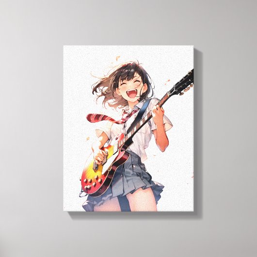 アートパネル Art Panel|ギターJK02 寿司娘 GenerativeAI Canvas Afdruk (Voorkant)