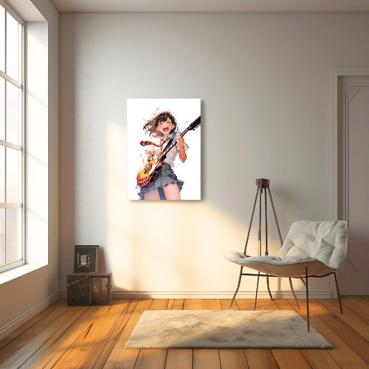 アートパネル Art Panel|ギターJK02 寿司娘 GenerativeAI Canvas Afdruk