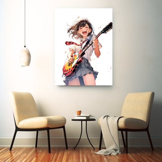 アートパネル Art Panel|ギターJK02 寿司娘 GenerativeAI Canvas Afdruk